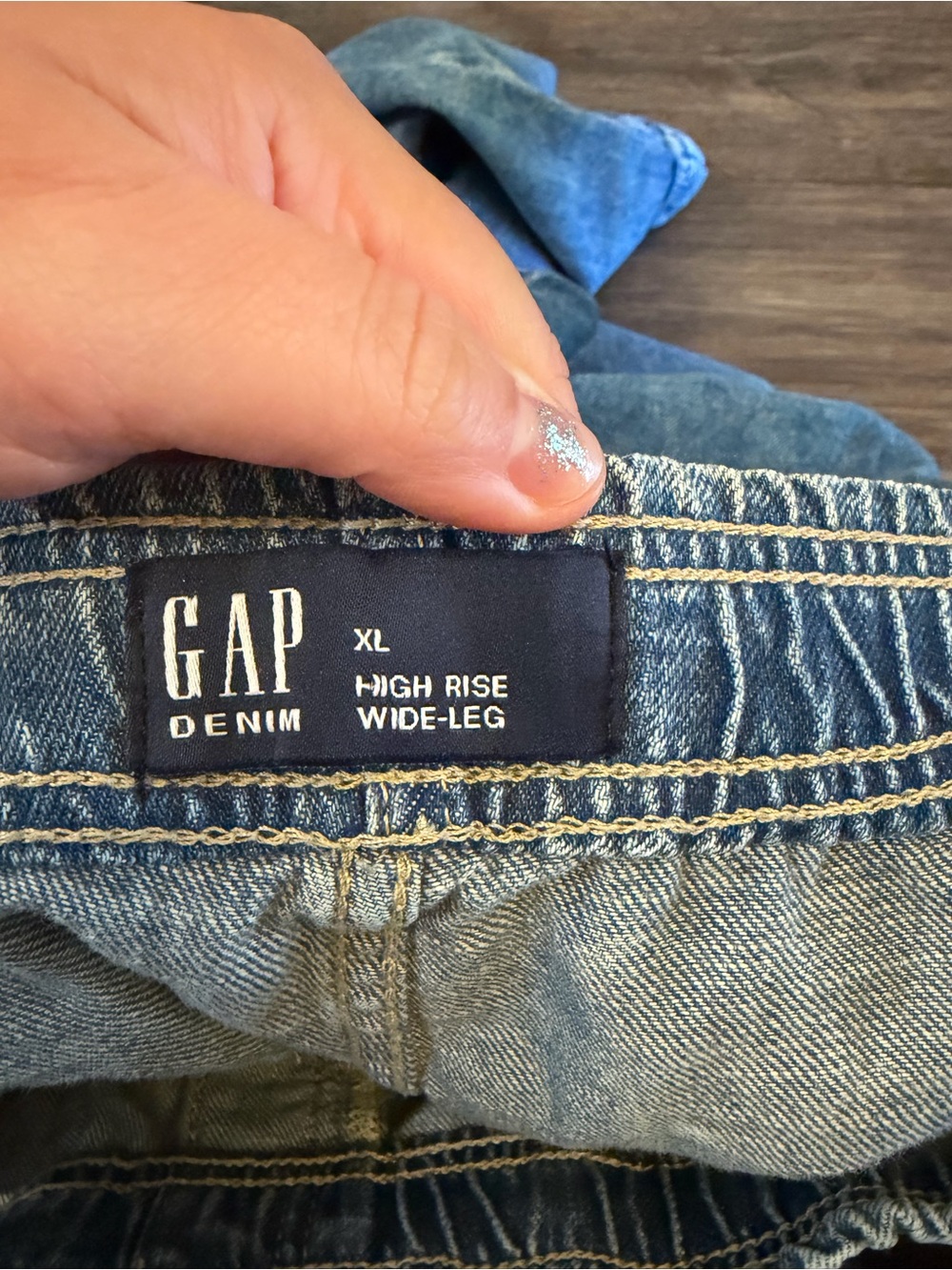 Gap Denim Women’s Pull-On High Rise Wide Leg Coastal Cropped Pants Size XL - Picture 7 of 7